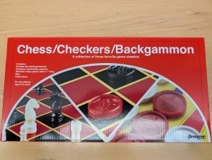 Chess, Checkers, Backgammon combined board game box