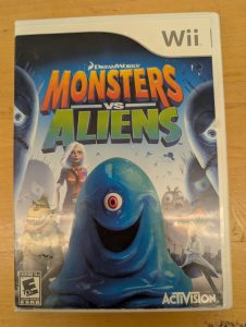 Wii Monsters vs. Aliens game box