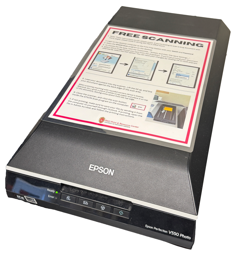 scanner connected to a print station