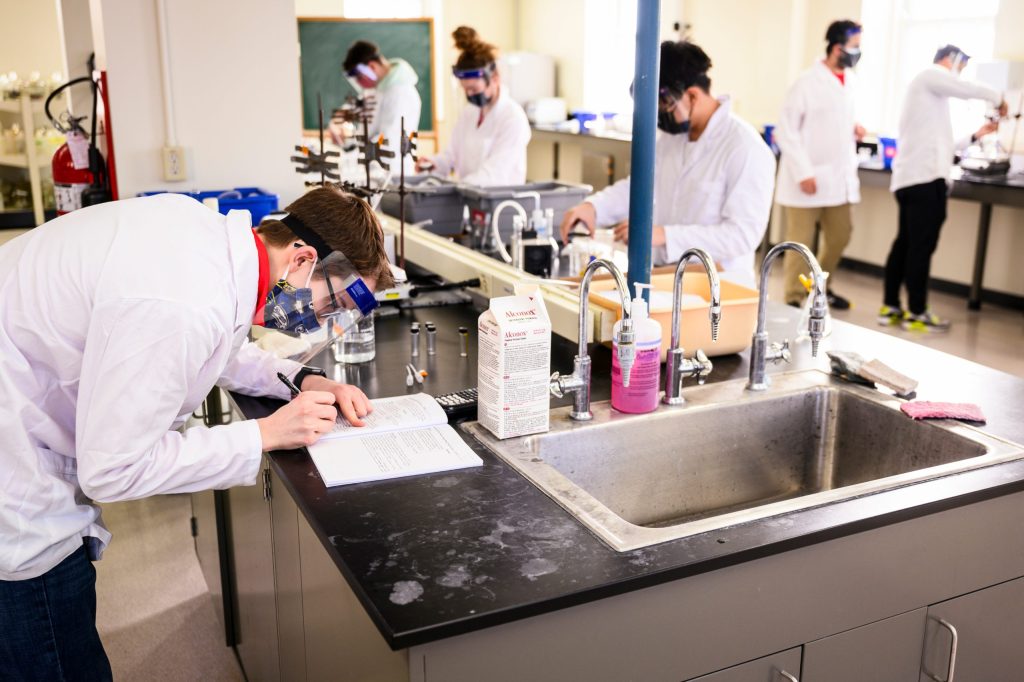 A group of scientists working in a lab.