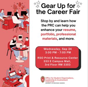 Gear up for the Career Fair flyer.