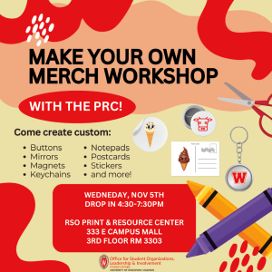 Make your own Merch Workshop flyer.