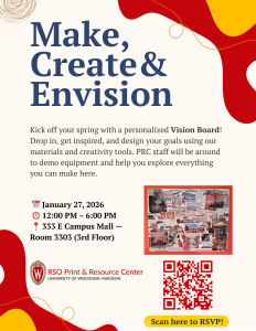 Make, Create, & Envision workshop flyer.