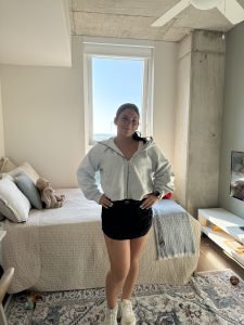 Woman smiling in room