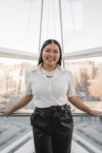 Woman smiling brightly